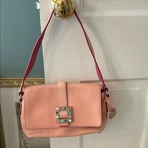 Doomed & Bourke Pink Leather Shoulder Bag, rare, EUC